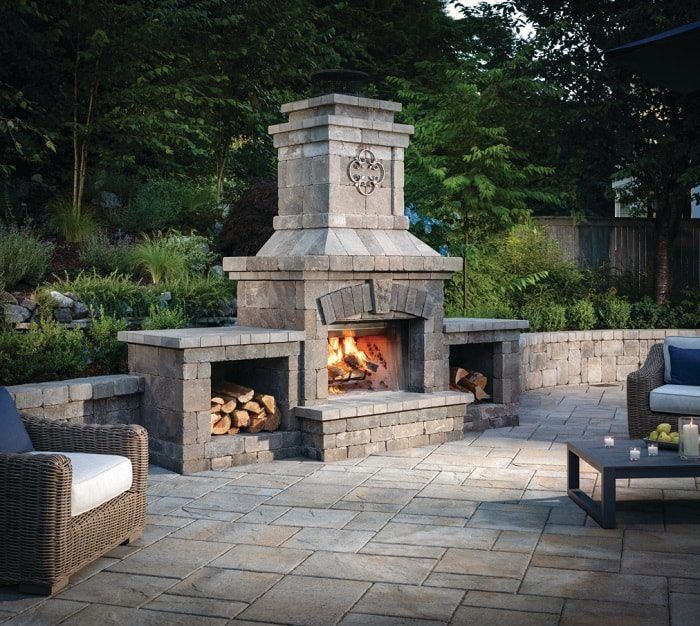Luxury patio fireplace